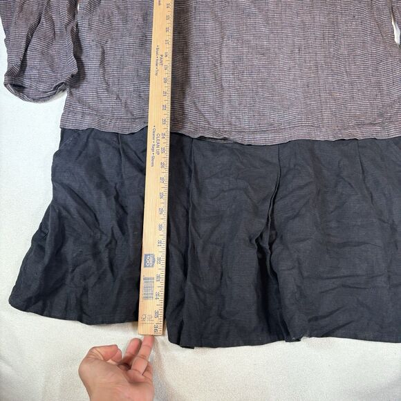 FLAX Jeanne Engelhart Tunic Top Women’s Large Stripes Linen Oversized Lagenlook - Picture 8 of 8